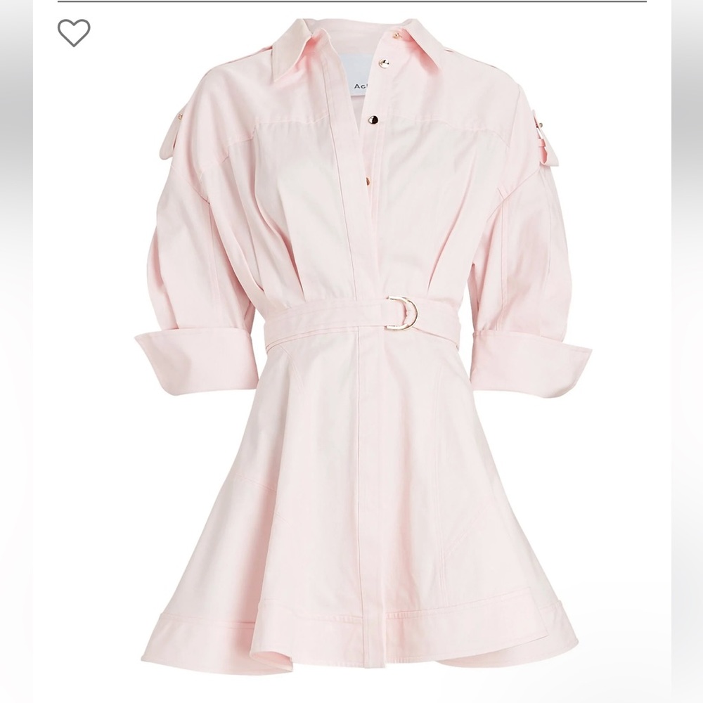 ACLER Vienna Cotton Mini Dress in Pink with Gold Hardware